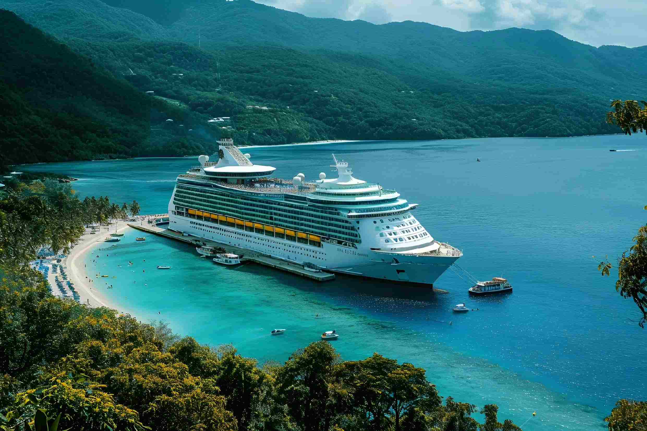 a cruise ship in the water