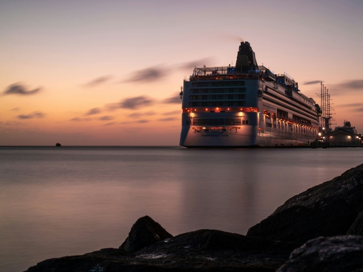 Night View of Cruise Ship