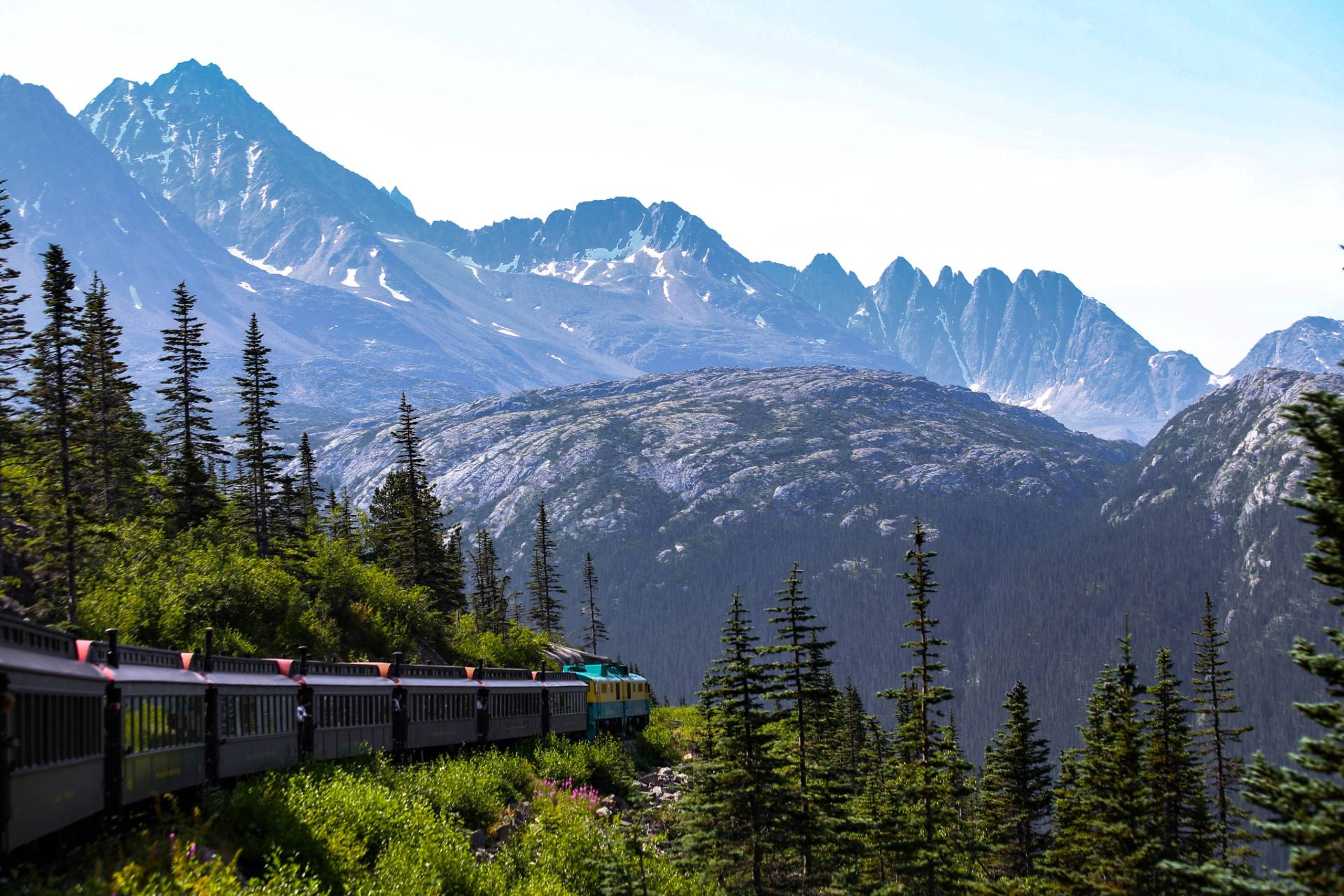 Train Winding Though the Mountains