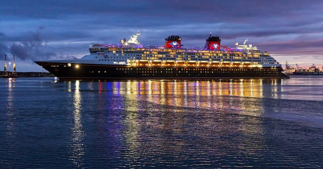 Disney Magic Cruise Ship at Night