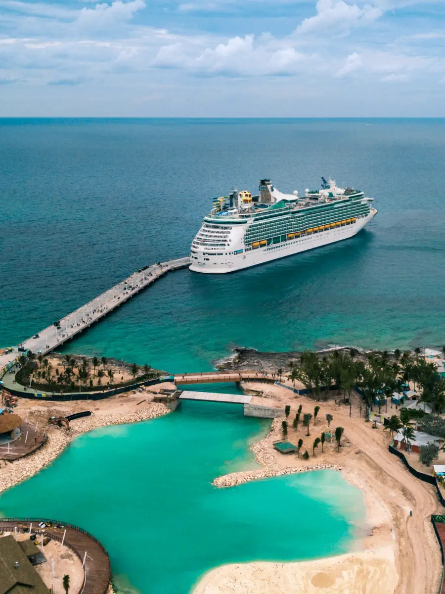 Cruise Ship at Coco cay the Bahamas