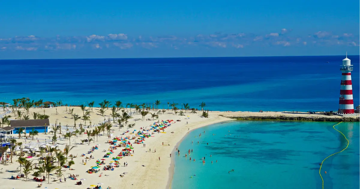 Crowds in Bahamas Beach