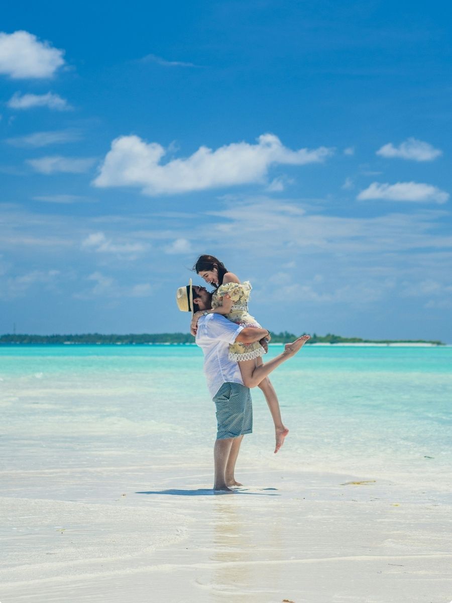 Romantic couples at beach