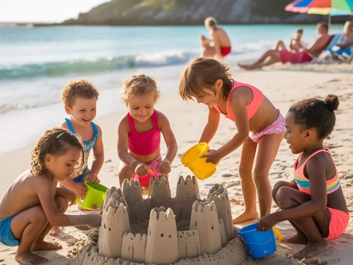 Kids Playing on the beach