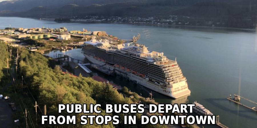 Public Buses Depart 
From Stops in Downtown